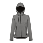 Women's polyester softshell jacket, 280 g/m2, THC Zagreb grey colour fourth view