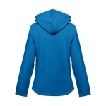 Women's polyester softshell jacket, 280 g/m2, THC Zagreb cyan blue colour second view