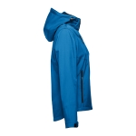 Women's polyester softshell jacket, 280 g/m2, THC Zagreb cyan blue colour third view