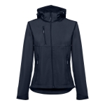 Women's polyester softshell jacket, 280 g/m2, THC Zagreb navy-blue colour