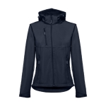 Women's polyester softshell jacket, 280 g/m2, THC Zagreb navy-blue colour first view