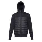 Hooded polyester jacket, 280 g/m2, THC Skopje black colour