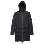 Padded unisex polyester parka, THC Brussels black colour