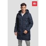 Padded unisex polyester parka, THC Brussels navy-blue colour