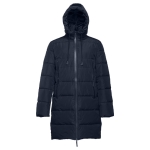 Padded unisex polyester parka, THC Brussels navy-blue colour fourth view