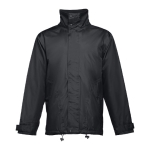 Waterproof padded coat made of polyester, THC Liubliana black colour first view