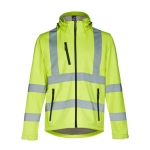 High-visibility jacket with hood, 320 g/m2, THC Zagreb Work neon yellow colour