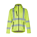 High-visibility jacket with hood, 320 g/m2, THC Zagreb Work neon yellow colour first view