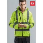 High-visibility jacket with hood, 320 g/m2, THC Zagreb Work neon yellow colour