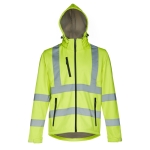 High-visibility jacket with hood, 320 g/m2, THC Zagreb Work neon yellow colour