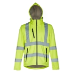 High-visibility jacket with hood, 320 g/m2, THC Zagreb Work neon yellow colour fourth view