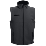 Softshell polyester and elastane gilet, 280 g/m2, THC Baku black colour first view