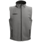 Softshell polyester and elastane gilet, 280 g/m2, THC Baku dark grey colour first view