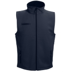 Softshell polyester and elastane gilet, 280 g/m2, THC Baku navy-blue colour first view