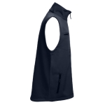 Softshell polyester and elastane gilet, 280 g/m2, THC Baku navy-blue colour third view