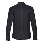 Men's fitted long-sleeved shirt, 115 g/m2, THC Paris black colour