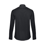 Men's fitted long-sleeved shirt, 115 g/m2, THC Paris black colour second view