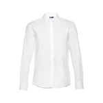 Men's fitted long-sleeved shirt, 115 g/m2, THC Paris white colour first view