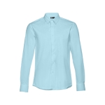 Men's fitted long-sleeved shirt, 115 g/m2, THC Paris light blue colour first view