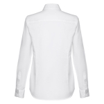 Women's cotton and polyester fitted shirt, 130 g/m2 white colour