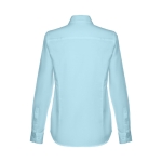 Women's cotton and polyester fitted shirt, 130 g/m2 light blue colour second view