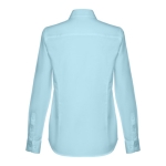 Women's cotton and polyester fitted shirt, 130 g/m2 light blue colour