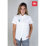 Women's cotton polyester oxford shirt, 130 g/m2 white colour still life view