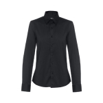 Women's cotton and polyamide shirt, 115 g/m2, THC Paris black colour first view