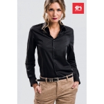 Women's cotton and polyamide shirt, 115 g/m2, THC Paris black colour