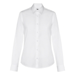 Women's cotton and polyamide shirt, 115 g/m2, THC Paris white colour