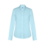 Women's cotton and polyamide shirt, 115 g/m2, THC Paris light blue colour first view