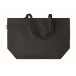 Shopping bag made of rPET 600D with handles and bottom gusset black colour third view