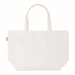 Shopping bag made of rPET 600D with handles and bottom gusset white colour view with print area