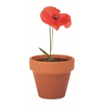 Flower pot with poppy seeds – an affordable advertising tool brown colour fifth view