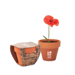 Flower pot with poppy seeds – an affordable advertising tool view with print area