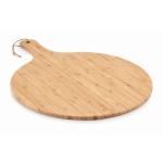 Round bamboo chopping board with serving handle, Ø 31cm wood colour