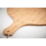 Round bamboo chopping board with serving handle, Ø 31cm wood colour fifth photographic view