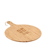 Round bamboo chopping board with serving handle, Ø 31cm view with print area