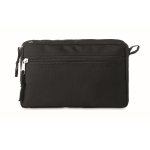 Double zipper makeup bag made of RPET black colour second view