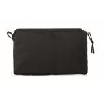 Double zipper makeup bag made of RPET black colour third view