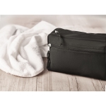 Double zipper makeup bag made of RPET black colour ambient view