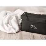 Double zipper makeup bag made of RPET black colour second ambient view 2