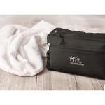 Double zipper makeup bag made of RPET black colour main ambient view