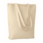 Tote bag with long handles and bottom gusset, 270g/m2 beige colour