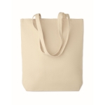 Tote bag with long handles and bottom gusset, 270g/m2 beige colour second view