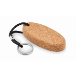 Floating cork keyring, oval-shaped black colour