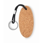 Floating cork keyring, oval-shaped black colour second view