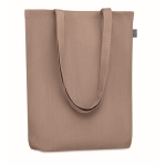 Hemp shopping bag with bottom gusset, 200 g/m2 brown colour