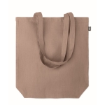 Hemp shopping bag with bottom gusset, 200 g/m2 brown colour second view