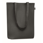 Hemp shopping bag with bottom gusset, 200 g/m2 black colour